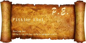 Pittler Etel névjegykártya